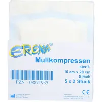 ERENA Mullkompr.10x20 cm steril 8fach 5x2 St Kompressen