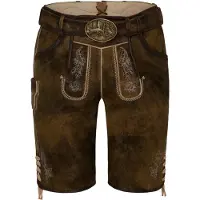 Spieth & Wensky Trachten Lederhose Kurzhose Antik Gürtel 238 Holz Dettelbach, Größe:56/2XL, Farbe:Cuba