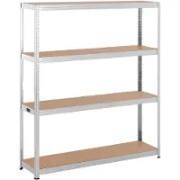 MSW Schwerlastregal - 160 x 40 x 180 cm - für 4 x 150 kg - Grau