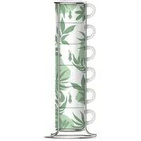 Bialetti Primavera Set mit 6 Espressotassen auf Ständer – Grün