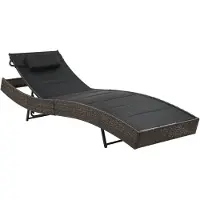 vidaXL Sonnenliege Poly Rattan und Textilene Braun