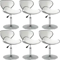 vidaXL Esszimmerstühle 6 Stk. Weiß Kunstleder
