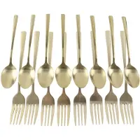 OTIX Kuchengabeln Teelöffel Set von 16 kleinen Löffeln Gabeln Besteckset