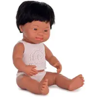 Miniland Lateinamerikanische Babypuppe Mit Down-syndrom 38 Cm