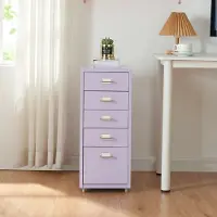 En.casa Rollcontainer Kökar mit 5 Schubladen 69x28x41 cm Lila []