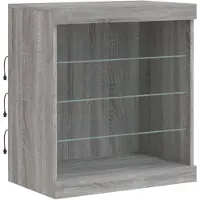 vidaXL Sideboard mit LED-Leuchten Grau Sonoma 60,5x37x67 cm