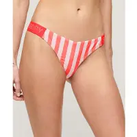 Superdry für Damen. W3010391A Rosa gestreifte Bikinihose mit auffälligem Design (L), Strandbekleidung, Recyceltes Polyester, Nachhaltig