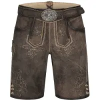 Kruger Lederhose kurz mit Gürtel Arijus braun 54