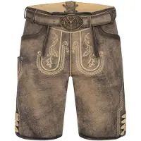 Kruger Lederhose Magnus mit Gürtel 48