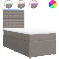 vidaXL Boxspringbett mit Matratze Taupe 80x200 cm Stoff