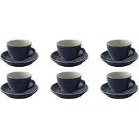Palmer colors Kaffeetassen - 6er-Set, Porzellan, blau, 18 cl – 14 cm moderne, kompakte Form, für Kaffee, Cappuccino, Tee und Kakao spülmaschinenfest