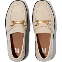 FitFlop F-Luma Chunky-Snaffle Lederslipper mit Absatz, Beige, Größe 40