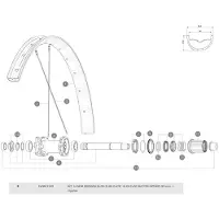Mavic Deemax Elite/e-xa Elite 29 2019 Hintere Linke Speichen 14 Einheiten