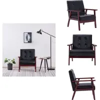 vidaXL Sessel Schwarz Kunstleder - Sessel