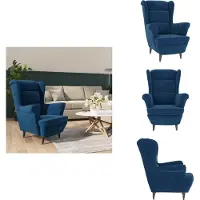vidaXL Sessel Blau Samt - Sessel