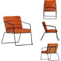 vidaXL Sessel Hellbraun Echtleder - Sessel