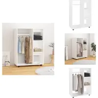 vidaXL Kleiderschrank Weiß 80x40x110 cm Holzwerkstoff - Kleiderschränke