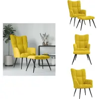 vidaXL Relaxsessel mit Hocker Senfgelb Samt - Sessel