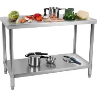 Royal Catering Edelstahl-Arbeitstisch - ECO - 120 x 70 cm - 400 kg - RCAT-120/70