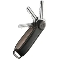 OrbitKey Schwarzer -Schlüsselanhänger aus Leder | Größe Onesize