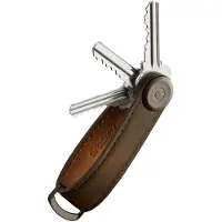 OrbitKey Brauner -Schlüsselanhänger aus Leder | Größe Onesize