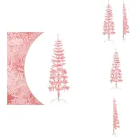 vidaXL Künstlicher Halb-Weihnachtsbaum mit Ständer Schlank Rosa 180 cm - Weihnachtsbäume