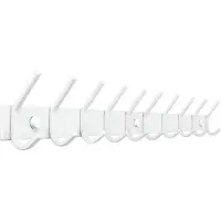 TOJ Living Wandgarderobe – 20 Haken – 78 cm – Edelstahl – Weiß – Hakenleiste