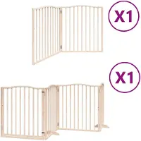 vidaXL 6-tlg. Hundetor mit Tür Faltbar 480 cm Pappelholz