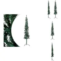 vidaXL Künstlicher Halb-Weihnachtsbaum mit Ständer Schlank Grün 150 cm - Weihnachtsbäume