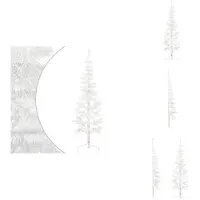 vidaXL Künstlicher Halb-Weihnachtsbaum mit Ständer Schlank Weiß 150 cm - Weihnachtsbäume
