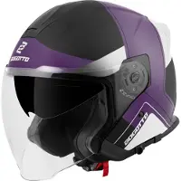 Bogotto H586 City-B Schwarz Weiß Lila Jethelm Größe XS