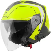 Bogotto H586 BT Illus Schwarz Gelb Bluetooth Jethelm Größe XS