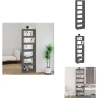 vidaXL Bücherregal/Raumteiler Grau 60x30x199,5 cm Massivholz Kiefer 808180