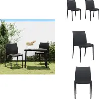 vidaXL Gartenstühle 2 Stk. Anthrazit 50x46x80 cm Polypropylen - Gartenstühle