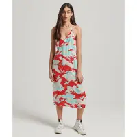 Superdry Vintage Midi Halter Slip ärmelloses Kleid
