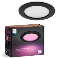 Philips Hue White & Color Ambiance Slim Downlight L – Smarter Einbaustrahler 170mm 12W 1500lm IP44 Zigbee & Matter – Schwarz 1er-Pack