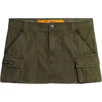 Superdry für Damen. W7210305A Rock Utility Fallschirm grün (L), Lässig, Baumwolle