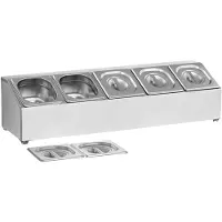 Royal Catering GN Aufsatzbord - inkl. 5 GN 1/6 Behälter mit Deckel
