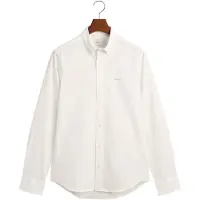 Gant Langarmhemd "SLIM PINPOINT OXFORD", Herren, Gr. M, N-Gr, weiß, Web, Obermaterial: 100% Baumwolle, slim fit normal, 2-Knopf-Manschette, Hemden Langarmhemd