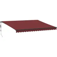 vidaXL Markise Automatisch mit LED Weinrot 450x350 cm