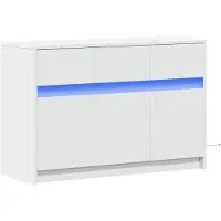 vidaXL TV-Schrank mit LED-Beleuchtung Weiß 91x34x61 cm Holzwerkstoff