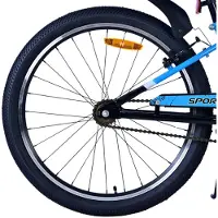 Volare Sportivo Kinderfahrrad - Jungen - 24 Zoll - Schwarz Blau - Zwei Handbremsen