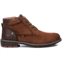 Xti für Herren. 14321901-CAMEL Herren Bootie 143219 braun (43), Leder, Wohnung, Schnürsenkel, Reißverschluss, Lässig