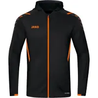 Jako Unisex Kapuzenjacke Challenge, Farbe:schwarz/neonorange, Größe:XXL