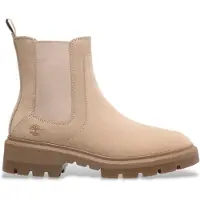 Timberland Chelseaboots "CORTINA VALLEY MID CHELSEA BOOT", Damen, Gr. 37,5, beige (light beige nubuck), Leder, Schuhe Chelseaboots, Stiefelette, Winterschuhe, Ankle Boots