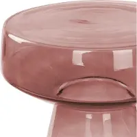 Beliani Beistelltisch Rot Rauchglas Glänzend Hoch Rund 37 cm T-Form Pilzform Konisch Retro-Stil Couchtisch für Pflanzen Wohnzimmer Ausstattung