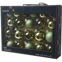 Décoris Weihnachtskugel Glas d7 cm Rosmarin 21 Stück (groen)