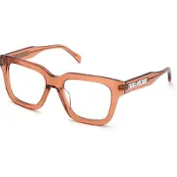 Zadig & Voltaire VZV428 Damen-Brille inkl. Gläser Vollrand Quadratisch Kunststoff-Gestell 52/18/140, braun