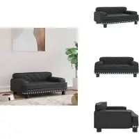 vidaXL Hundebett Schwarz 70x45x30 cm Kunstleder - Hundebetten