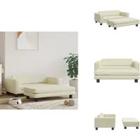 vidaXL Hundebett mit Verlängerung Creme 100x50x30 cm Kunstleder - Hundebetten
